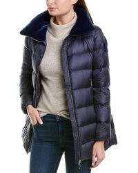 Moncler Torcon Silk-blend Medium Down Coat - Blue