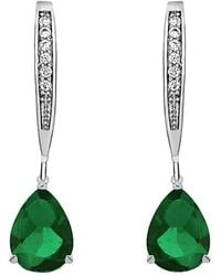 Rachel Glauber - 14k Over Silver Cz Drop Earrings - Lyst