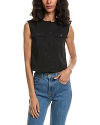 Theory - Linen-Blend Trucker Vest - Lyst