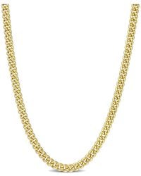 Italian Silver - 18K Over Curb Link Chain Necklace - Lyst