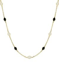 Italian Gold - 14K Gemstone Station Layered Necklace - Lyst