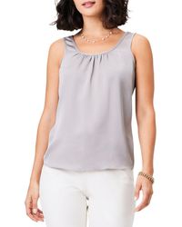 NIC+ZOE - Satin Chiffon Scoop Tank - Lyst