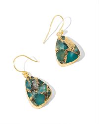 Saachi - 18k Plated Mojave Turquoise Triangle Earrings - Lyst
