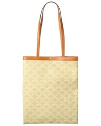 Celine - Triomphe Medium Canvas & Leather Tote - Lyst