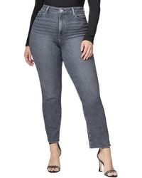 PAIGE - Accent Ash Black Ultra High Rise Straight Jean - Lyst
