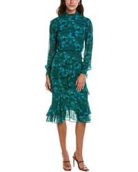 Saloni - Isa Silk Georgette Midi Dress - Lyst