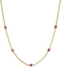 Rachel Glauber - 14K Plated Cz Station Necklace - Lyst
