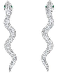 Suzy Levian CZ Jewelry - Suzy Levian Cz Wild Snake Earrings - Lyst
