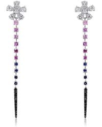 Diana M. Jewels - Fine Jewelry 14k White Gold 1.21 Ct. Tw. Diamond & Sapphire Earrings - Lyst