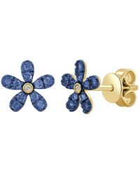 Sabrina Designs - 14k 0.32 Ct. Tw. Diamond & Sapphire Flower Studs - Lyst