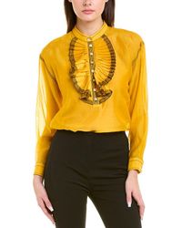 Tory Burch - Ruffle-front Blouse - Lyst