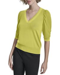 DKNY - V-Neck Sweater Top - Lyst