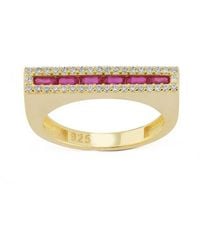 Sphera Milano - 14K Over Cz Bar Ring - Lyst