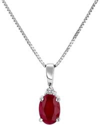 LEVARON - 14K 0.41 Ct. Tw. Diamond & Ruby Drop Pendant - Lyst