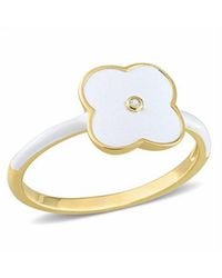 Rina Limor - Gold Over Silver Sapphire Enamel Floral Ring - Lyst