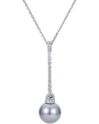 Pearls - Imperial 14K 0.07 Ct. Tw. Diamond & 10-11Mm Tahitian Pearl Necklace - Lyst