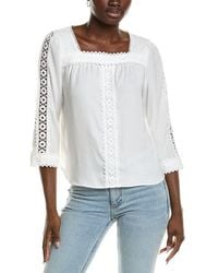 Vince Camuto - Lace Yoke Blouse - Lyst