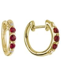 Diamond Select Cuts - 14k 0.44 Ct. Tw. Diamond & Ruby Earrings - Lyst