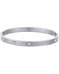 Adornia - Plated Stainless Steel Tarnish-Resistant Plated Crystal Eternity Cuff Bracelet - Lyst
