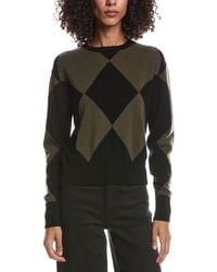 Brodie Cashmere - Avery Argyle Crewneck Cashmere Sweater - Lyst