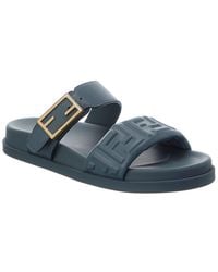 Fendi - Feel Ff Leather Sandal - Lyst