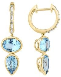Effy Fine Jewelry - 14K 5.68 Ct. Tw. Diamond & Sky Topaz Earrings - Lyst