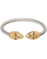 Eye Candy LA - Titanium Double Head Skull Bracelet - Lyst