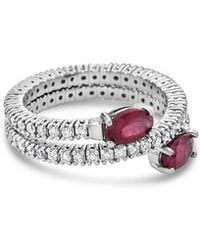 Forever Creations USA Inc. - Forever Creations 14k 2.40 Ct. Tw. Diamond & Ruby Flexible Wrap Ring - Lyst
