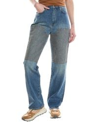 Triarchy - Ms. Classic Indigo Embroidery High-rise Straight Leg Jean - Lyst
