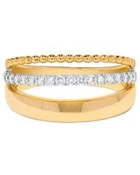 H.J. Namdar - 14K Two-Tone 0.25 Ct. Tw. Diamond Beaded Ring - Lyst