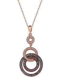 Suzy Levian CZ Jewelry - Suzy Levian Rose Plated Cz Circle Loop Necklace - Lyst