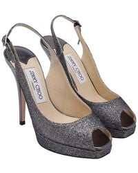 Jimmy Choo - Glitter Slingback Peep Toe Pump (Authentic Pre-Loved) - Lyst