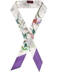 Gucci - Printed Silk Twill Ribbon Scarf - Lyst
