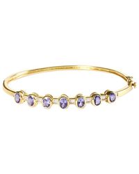 Haus of Brilliance - 14K 2.55 Ct. Tw. Diamond & Lab-Grown Tanzanite Bangle Bracelet - Lyst