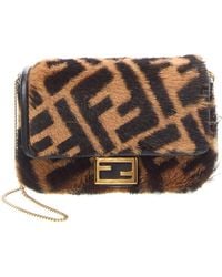 Fendi - Nano Baguette Haircalf Bag Charm - Lyst