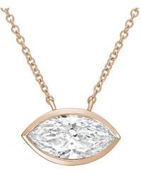 Diana M. Jewels - Diana M. 14K Rose 3.00 Ct. Tw. Lab-Grown Diamond Solitaire Bezel Pendant - Lyst