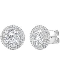 Diana M. Jewels - 14K 8.00 Ct. Tw. Lab-Grown Diamond Halo Earrings - Lyst