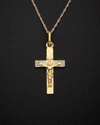 Italian Gold - 14K Crucifix Pendant Necklace - Lyst
