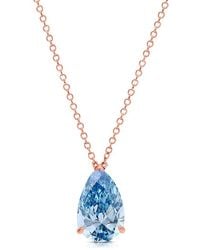 Amairah - 14K Rose 2.00 Ct. Tw. Lab-Grown Diamond Solitaire Pendant Necklace - Lyst