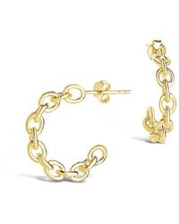 Sterling Forever - 14k Over Silver Chain Hoops - Lyst