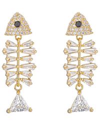 Eye Candy LA - Cz Double Star Moon Earrings - Lyst