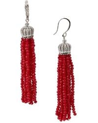 Saachi - Crown Tassel Drop Earrings - Lyst