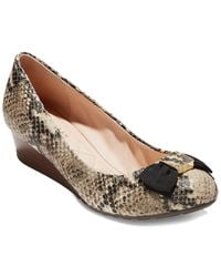 cole haan adair leather bow wedge