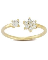 Glaze Jewelry - 14k Over Silver Cz Flower Ring - Lyst