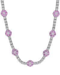 Rina Limor - 6.80 Ct. Tw. Lab-Grown And Sapphire Station Tennis Necklace - Lyst