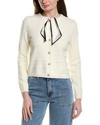 Cece - Woven Tie Scarf Cardigan - Lyst