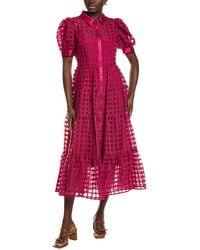 chinese dress ladies Plus Size Gridded Organza Tiered Maxi Dress main image 0