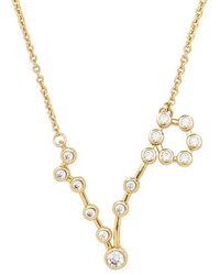 Sterling Forever - When Stars Align Constellation Sign 14K Plated Cz Necklace - Lyst