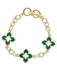 Juvell - 18K Plated Malachite Toggle Bracelet - Lyst