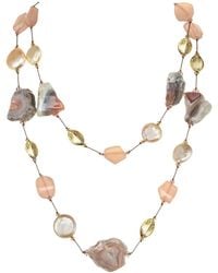 Margo Morrison - Gemstone Pearl Toggle Necklace - Lyst